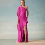 VESTIDO LONGO UM OMBRO SÓ MANGA AMPLA JERSEY - 50% OFF
