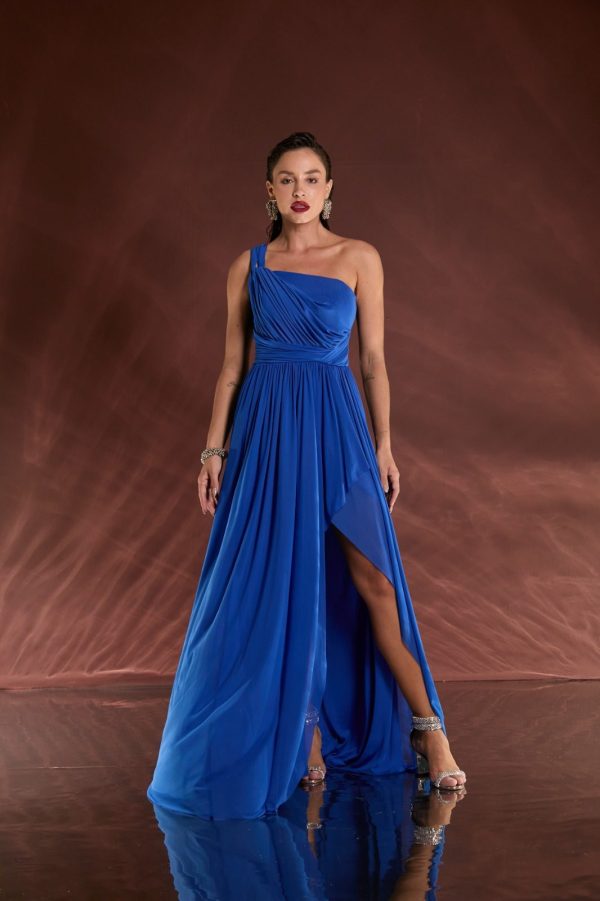 VESTIDO LONGO MICROTULE OMBRO SÓ E FENDA - 40% OFF - Imagem 12