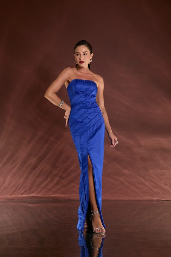 VESTIDO LONGO TQC RECORTES VIÉS CETIM PREMIUM - 40% OFF - Imagem 4