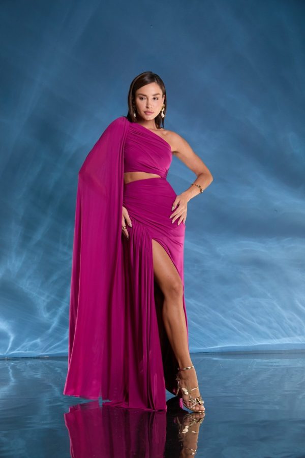 VESTIDO LONGO OMBRO SÓ ECHARPE MICROTULE - 40% OFF - Imagem 3