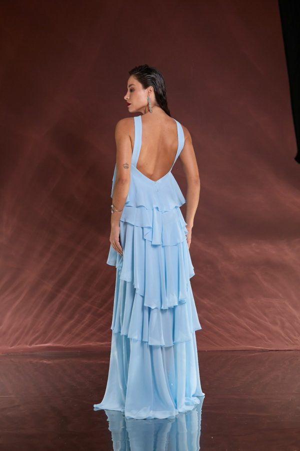 VESTIDO LONGO CAMADAS FRENTE ÚNICA DECOTE COSTAS - 40% OFF - Imagem 15
