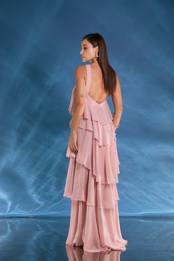 VESTIDO LONGO CAMADAS FRENTE ÚNICA DECOTE COSTAS - 40% OFF - Imagem 10