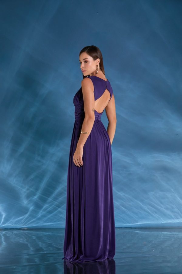 VESTIDO LONGO DECOTE COSTAS CRUZADO FRENTE MICROTULE - 40% OFF - Imagem 9