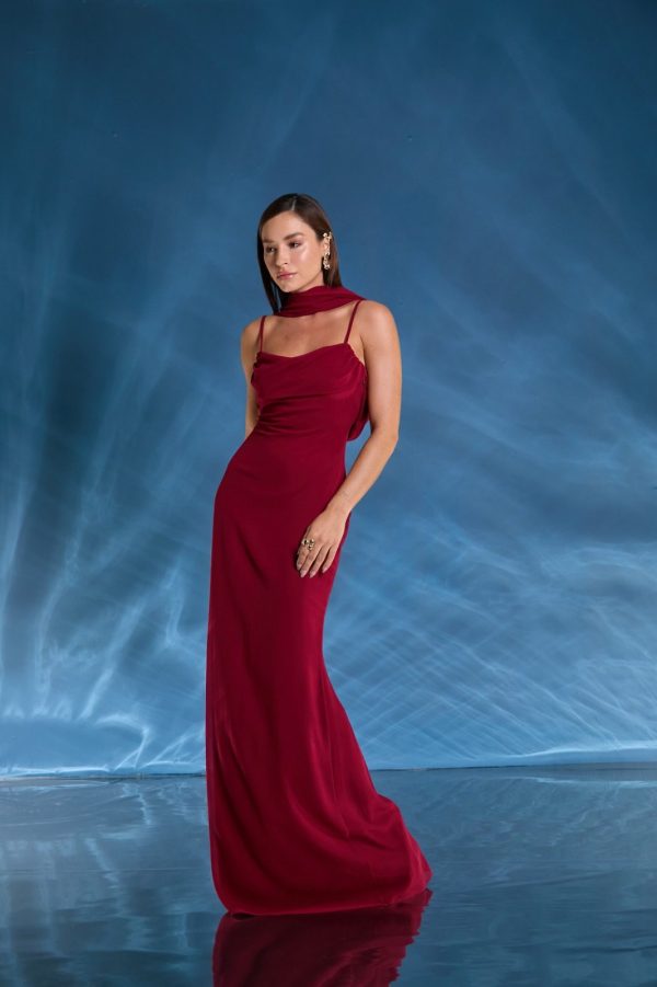 VESTIDO LONGO DEGAGÊ TOQUE DE SEDA - 30% OFF