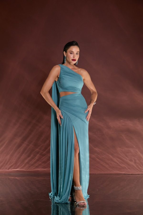 VESTIDO LONGO OMBRO SÓ ECHARPE MICROTULE - 40% OFF - Imagem 7