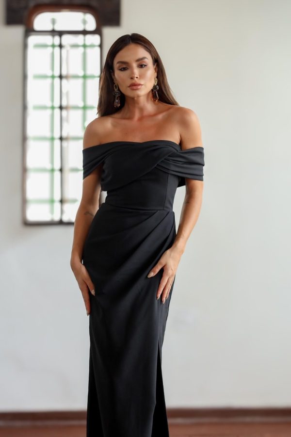 VESTIDO LONGO OMBRO A OMBRO CREPE ESTRUTURADO - 40% OFF - Imagem 9