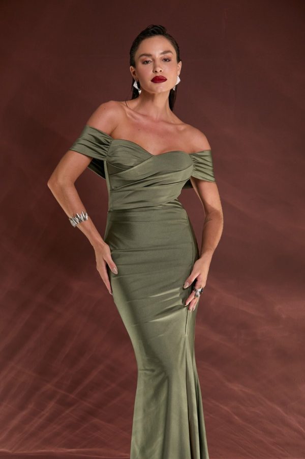 VESTIDO LONGO OMBRO A OMBRO PREGAS - 40% OFF - Imagem 9