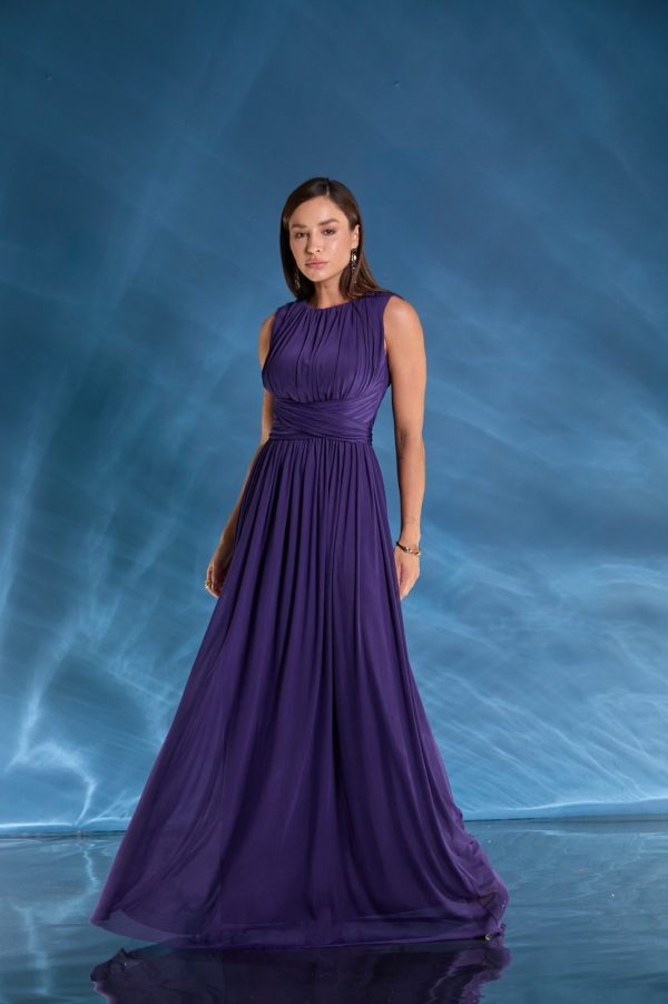 VESTIDO LONGO DECOTE COSTAS CRUZADO FRENTE MICROTULE - 40% OFF - Imagem 8
