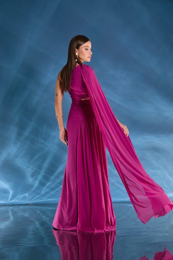 VESTIDO LONGO OMBRO SÓ ECHARPE MICROTULE - 40% OFF - Imagem 2