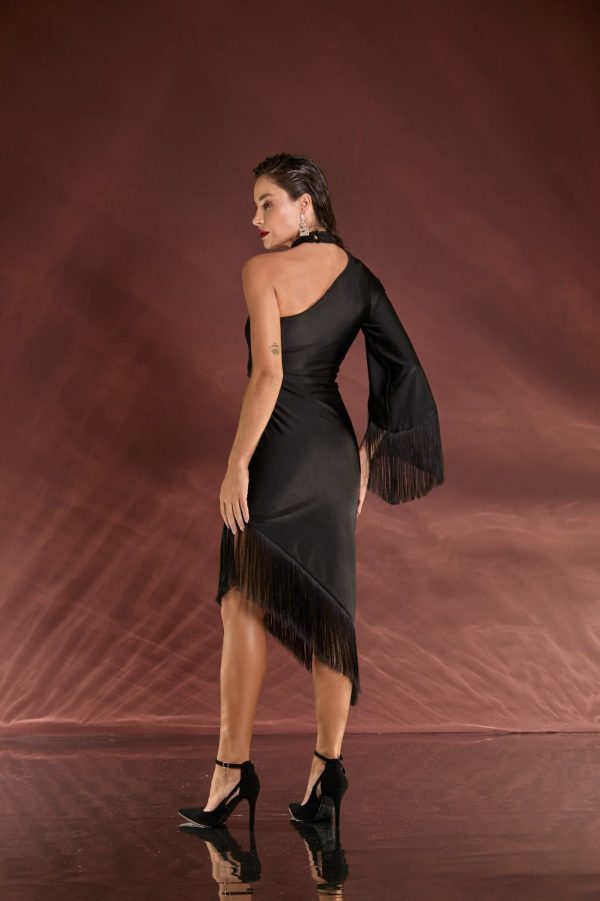 VESTIDO MIDI UM OMBRO SÓ FRANJA JERSEY - 40% OFF - Imagem 11