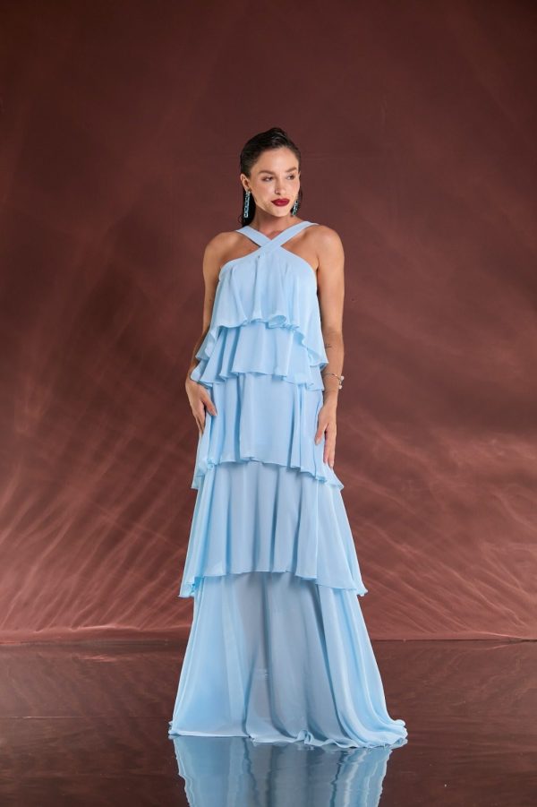 VESTIDO LONGO CAMADAS FRENTE ÚNICA DECOTE COSTAS - 40% OFF - Imagem 12