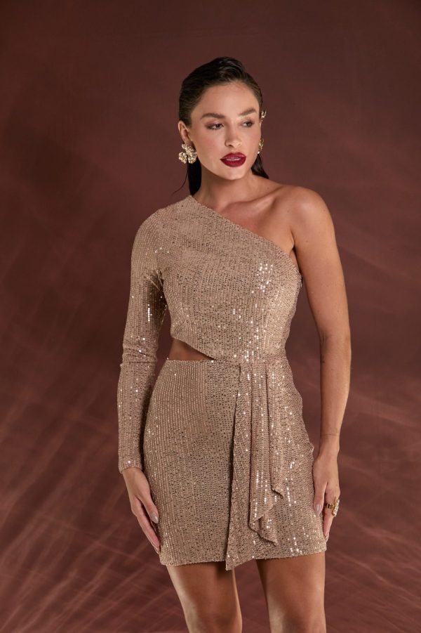 VESTIDO CURTO PAETÊ UMA MANGA E JABOUR CINTURA - 40% OFF - Imagem 6