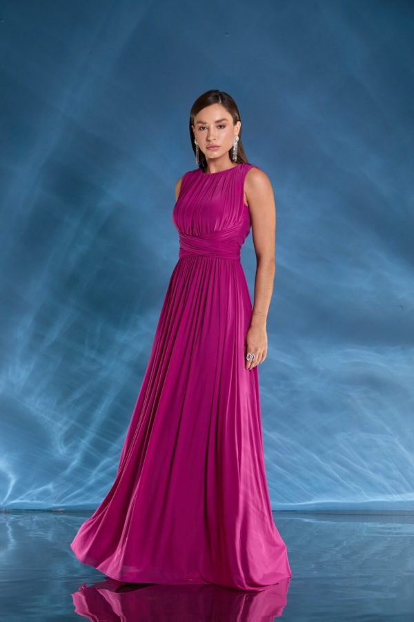 VESTIDO LONGO DECOTE COSTAS CRUZADO FRENTE MICROTULE - 40% OFF - Imagem 4