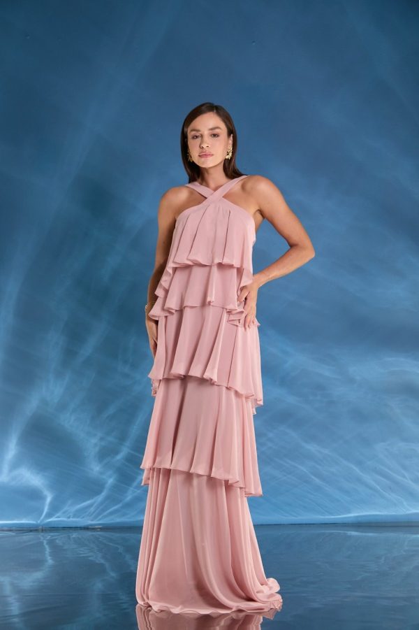 VESTIDO LONGO CAMADAS FRENTE ÚNICA DECOTE COSTAS - 40% OFF - Imagem 11